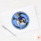 Maxfield Parrish-y Hanukkah Elf Ronde Sticker (Envelop)