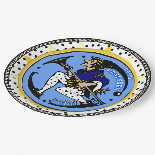 Maxfield Parrish-y Hanukkah Elf v2 Papieren Bordje (Gekanteld)