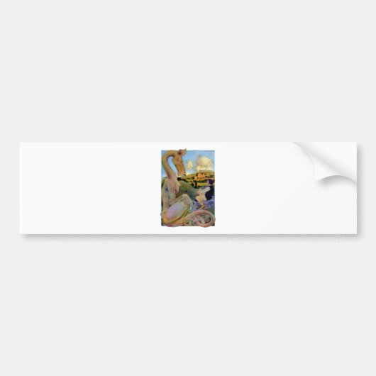 Maxfield Parrish's Conversatie met een draak Bumpersticker (Voorkant)