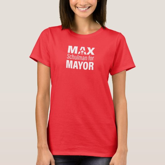 MaxForMayor Red Tee Shirt (Voorkant)