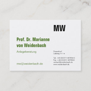 Maximaal Elegant groen Visitekaartje