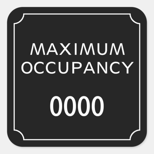 Maximale bezetting vierkante sticker (Voorkant)