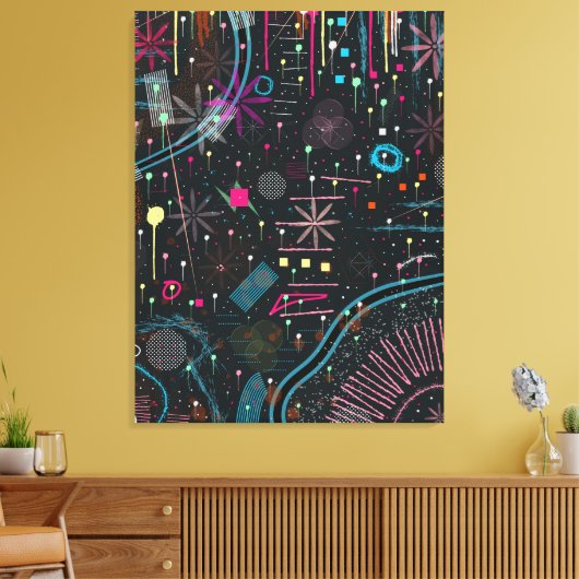 Maximalist Abstract Expression  Canvas Afdruk (Insitu (Woonkamer))