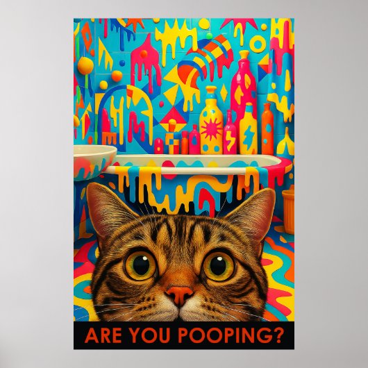 Maximalist Bathroom Wall Art, American Shorthair Poster (Voorkant)