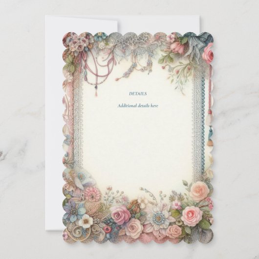 Maximalist Bewaar de datum  Bloemen Scrapbook Kaart (Achterkant)
