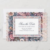 Maximalist Bewaar de datum  Bloemen Scrapbook Kaart (Voorkant)