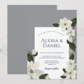 Maximalist Blooms Bold Magnolia Wedding Kaart (Voorkant / Achterkant)