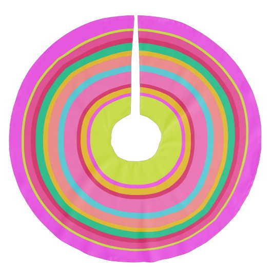Maximalist Circles Levendig Kleurrijk Roze Kerstboom Rok (Voorkant)