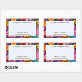 Maximalist Floral Auteur Handtekening Boekplaat Rechthoekige Sticker (Vel)