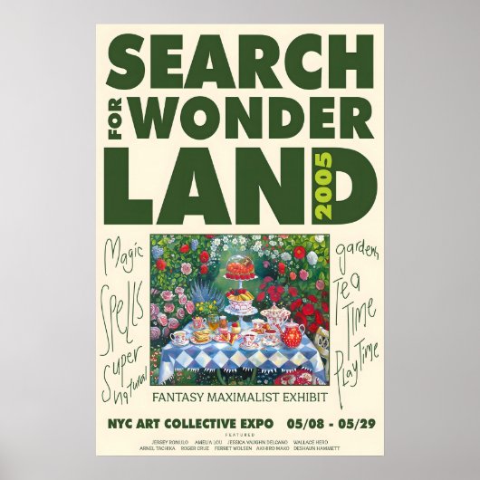 Maximalist Garden Tea Party Art Print (Voorkant)