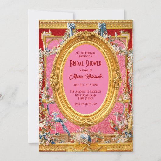 Maximalist Marie Antoinette Rococo Vrijgezellenfee Kaart (Voorkant)