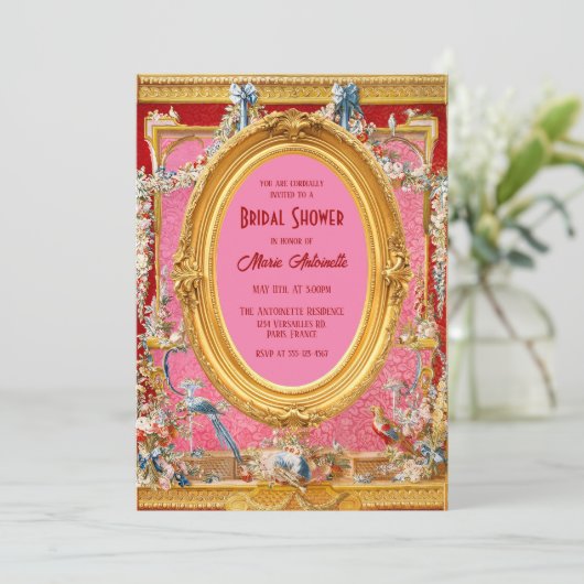 Maximalist Marie Antoinette Rococo Vrijgezellenfee Kaart (Staand voorkant)