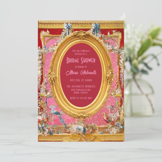 Maximalist Marie Antoinette Rococo Vrijgezellenfee Kaart (Staand voorkant)