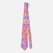 Maximalist Neon Trippy Zure Trip Groovy Marmer Stropdas (Voorkant)