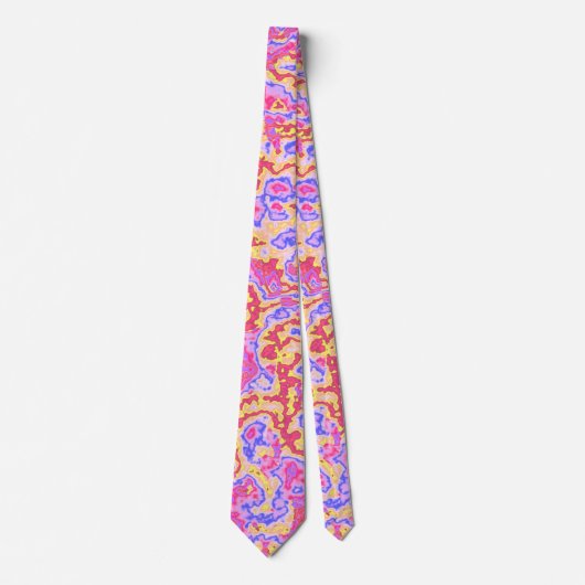 Maximalist Neon Trippy Zure Trip Groovy Marmer Stropdas (Voorkant)