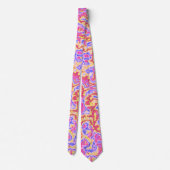 Maximalist Neon Trippy Zure Trip Groovy Marmer Stropdas (Achterkant)