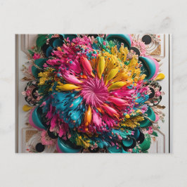 Maximalist Printable Eclectic Abstract Kleurrijk Briefkaart