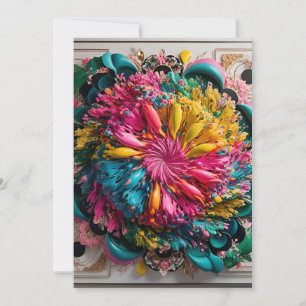 Maximalist Printable Eclectic Abstract Kleurrijk Kaart