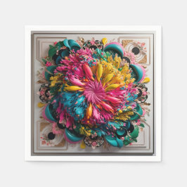 Maximalist Printable Eclectic Abstract Kleurrijk Servet