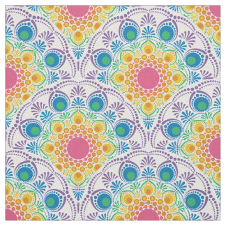 Maximalist Rainbow Floral Fountain Art Deco Scales Stof