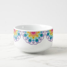 Maximalist Rainbow Floral Fountain Dot Mandala