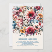 Maximaliste Invitations Mariage Floral Thème OR (Devant)