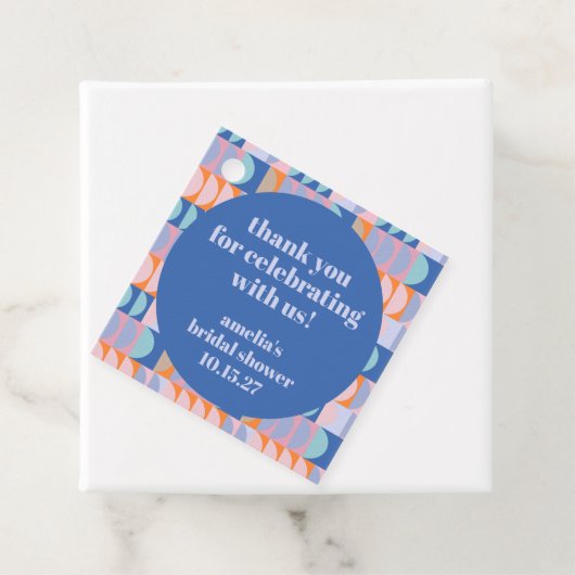 Maximalistisch blauw Paarse aangepaste Vrijgezelle Bedankjes Labels (In situ)