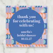 Maximalistisch blauw Paarse aangepaste Vrijgezelle Bedankjes Labels (Achterkant)