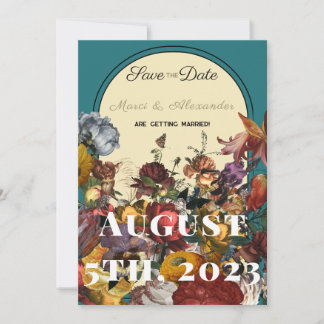 Maximalistisch jasje met toned Wedding Save the Da Date