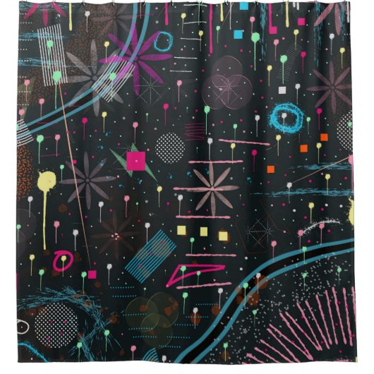 Maximalistische Abstracte Expressie Douchegordijn (Voorkant)