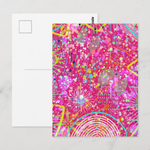 Maximalistische abstracte kunst: de snoepwinkel briefkaart