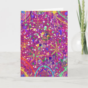 Maximalistische abstracte kunst in vette kleur kaart