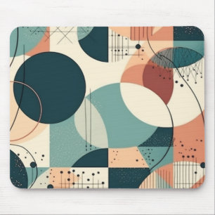 Maximalistische abstracte vormen in marineblauw en muismat