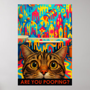 Maximalistische badkamer muurkunst, Amerikaanse Ko Poster