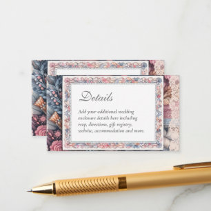 Maximalistische Bloemige Shabby Country Vintage DE Informatiekaartje