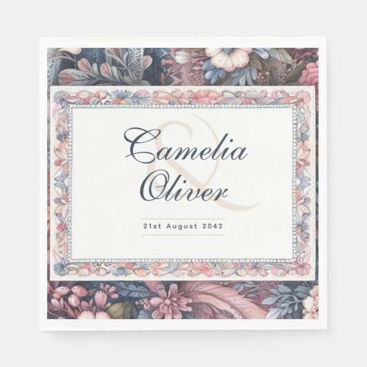 Maximalistische bruiloft  bloemdecoratie servet (Voorkant)