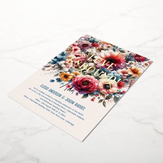 Maximalistische bruiloft uitnodigingen Bloemen the (Gedraaid)