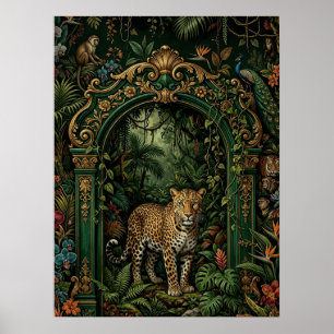 Maximalistische decor luipaardposter poster