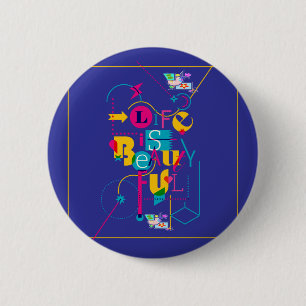 Maximalistische Design voor levendige persoonlijkh Ronde Button 5,7 Cm