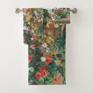 Maximalistische droom vintage bloemen bad handdoek