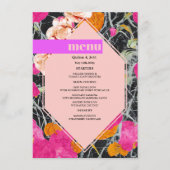 Maximalistische gemarmerde moderne bloemige bruilo menu (Voorkant)
