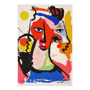 Maximalistische geometrische Picasso-geïnspireerde Foto Afdruk