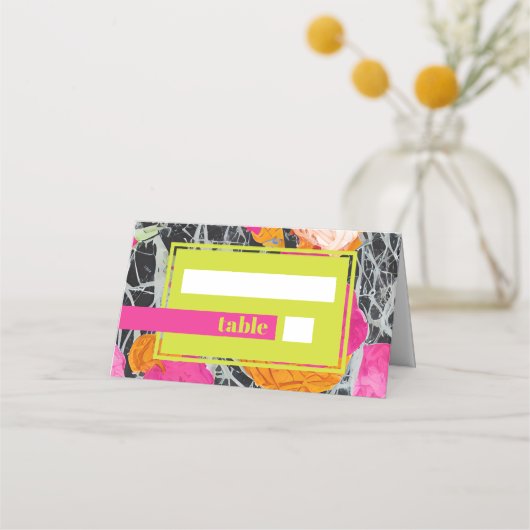 Maximalistische moderne gemarmerde bloemenbruiloft (Voorkant)