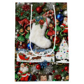 Maximalistische Retro Kerst Collage Medium Cadeauzakje (Achterkant)