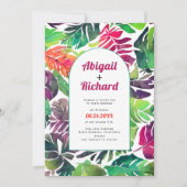 Maximalistische tropische bladeren boog QR code br Kaart (Voorkant)