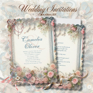 Maximalistische Trouw Uitnodigingen Druk Versieren