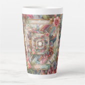 Maximalistische Vintage Decoupage Latte Mok (Voorkant)