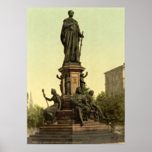 Maximiliaan II Monument in München Poster