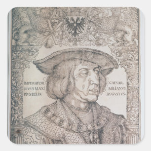 Maximilian I, keizer van Duitsland, 1518 Vierkante Sticker