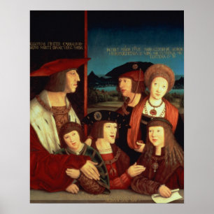 Maximilian I met zijn eerste vrouw Poster